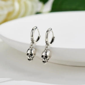 Skull Dangle Earrings Gothic Dark Vintage Halloween Earrings