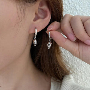 Skull Dangle Earrings Gothic Dark Vintage Halloween Earrings