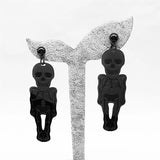 Gothic Skull Stainless Steel Stud Earrings Long Earring Jewelry Halloween Gift