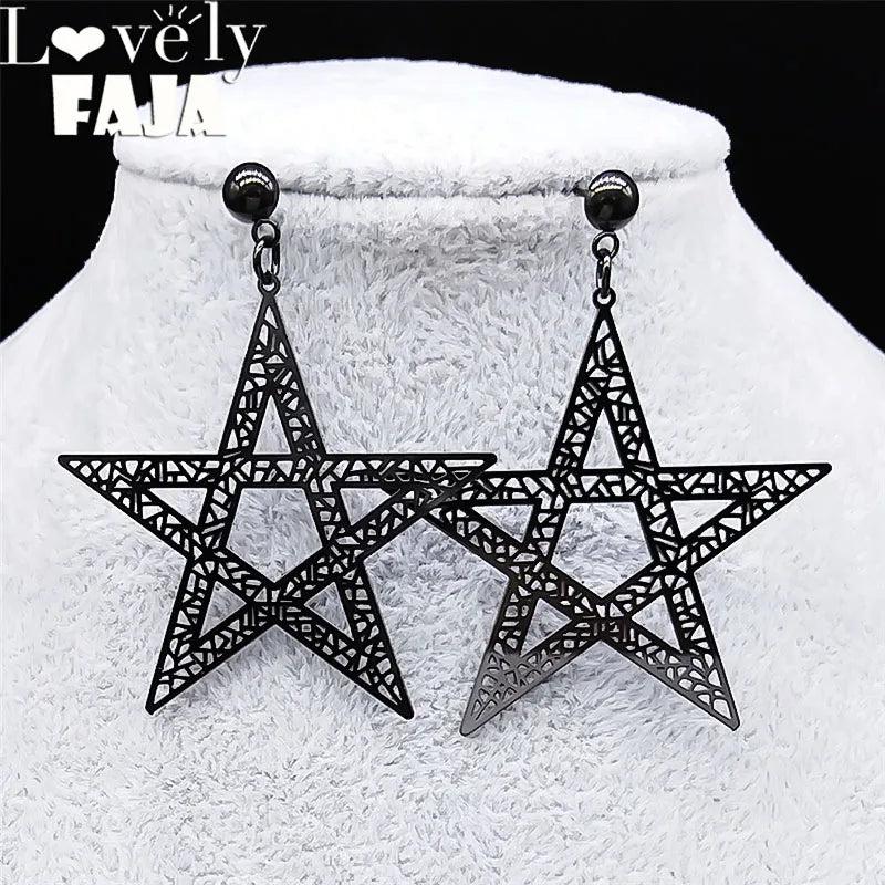 Witchcraft Pentagram Big Stud Earrings Women Earring Jewelry Halloween Gift
