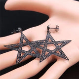 Witchcraft Pentagram Big Stud Earrings Women Earring Jewelry Halloween Gift