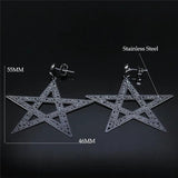 Witchcraft Pentagram Big Stud Earrings Women Earring Jewelry Halloween Gift