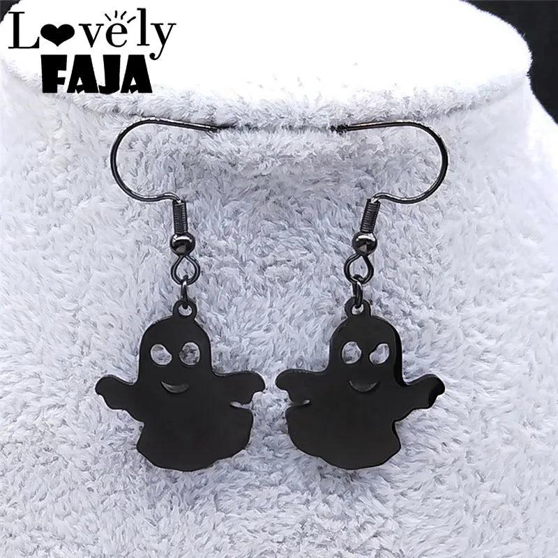 Little Ghost Metal Dangle Earrings Stainless Steel Drop Earrings