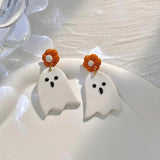Halloween Cartoon Polymer Clay Earrings Ghost Witch Pumpkin Drop Earrings