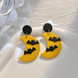 Halloween Cartoon Polymer Clay Earrings Ghost Witch Pumpkin Drop Earrings