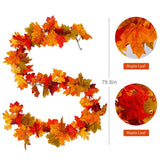 Autumn Maple Leaf Garland for Christmas Thanksgiving Party Fireplace Decor