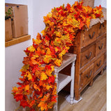 Autumn Maple Leaf Garland for Christmas Thanksgiving Party Fireplace Decor