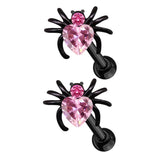 Rhinestone Spider Stud Earrings Halloween Jewelry