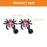 Rhinestone Spider Stud Earrings Halloween Jewelry