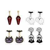 Skeleton Ghost Cross Earrings Evil Fun Creative Dark Earrings