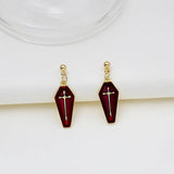 Skeleton Ghost Cross Earrings Evil Fun Creative Dark Earrings