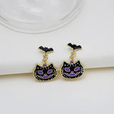 Skeleton Ghost Cross Earrings Evil Fun Creative Dark Earrings