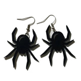 H9ED Retro Style Halloween Skull Spider Web Earrings