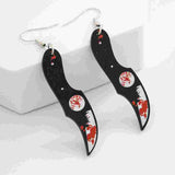 6 Pairs Halloween Gothic Earrings Acrylic Scissor Print Jewelry