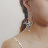 Geometric Big Ring Bat Earrings Female Y2K Punk Vintage Sweet Style Jewelry