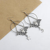 Geometric Big Ring Bat Earrings Female Y2K Punk Vintage Sweet Style Jewelry