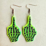 Green Acrylic Geometric Dangle Earrings for Women