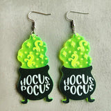Green Acrylic Geometric Dangle Earrings for Women