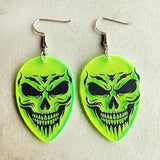 Green Acrylic Geometric Dangle Earrings for Women
