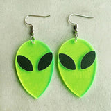 Green Acrylic Geometric Dangle Earrings for Women