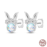 925 Silver Colorful Feather Earrings Mini Elf Butterfly Star Moon Ear Studs