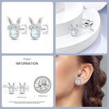 925 Silver Colorful Feather Earrings Mini Elf Butterfly Star Moon Ear Studs