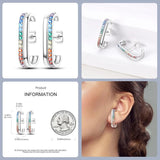 925 Silver Colorful Feather Earrings Mini Elf Butterfly Star Moon Ear Studs