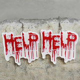 Halloween Blood Handprints Skull Acrylic Earrings