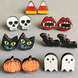 Spooky Red Lips and Fangs Halloween Earrings for Women