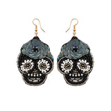 Hand-woven Bead Skull Ghost Earrings