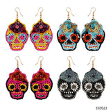 Hand-woven Bead Skull Ghost Earrings