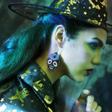 Hand-woven Bead Skull Ghost Earrings