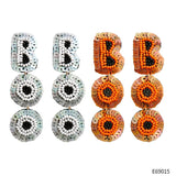 Punk Style Rice Bead Earrings Hand Woven Letter Sequins Personalized Halloween