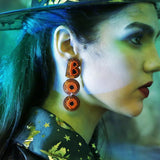 Punk Style Rice Bead Earrings Hand Woven Letter Sequins Personalized Halloween