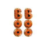 Punk Style Rice Bead Earrings Hand Woven Letter Sequins Personalized Halloween