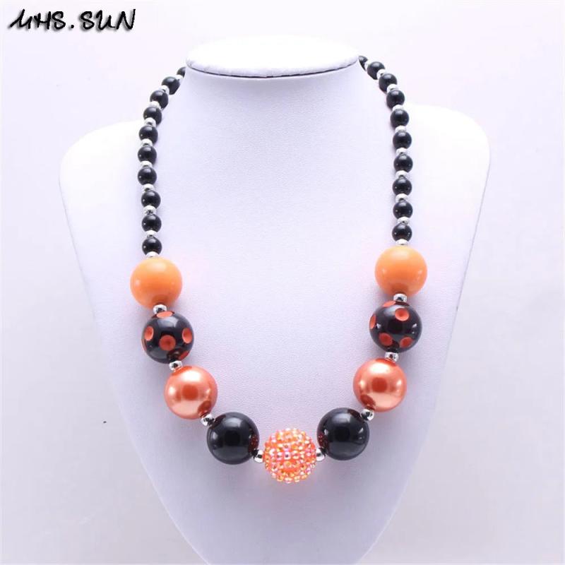 Chunky Beaded Necklace Halloween Baby Kids Jewelry Bubblegum Necklace Choker