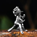 Witch On Broomstick Halloween Charm Pendant - Magician Pendants