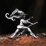 Witch On Broomstick Halloween Charm Pendant - Magician Pendants