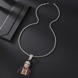 Horror Clown Pendant Iced Out Bling Chain 69 Halloween Cosplay Necklace