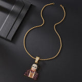 Horror Clown Pendant Iced Out Bling Chain 69 Halloween Cosplay Necklace