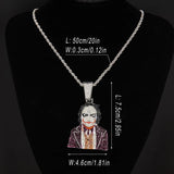 Horror Clown Pendant Iced Out Bling Chain 69 Halloween Cosplay Necklace