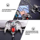 Halloween Bat Wing Gemstone Pendant Gothic Necklace