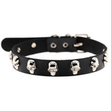 Skull Choker Collar Goth Necklace Leather Jewelry Halloween Costume