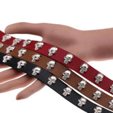 Skull Choker Collar Goth Necklace Leather Jewelry Halloween Costume