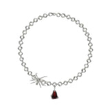 Spider Pendant Long Necklace Vintage Gothic Spider Blood Drop Clavicle Chain