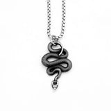 Gothic Snake Pendant Necklace Men Stainless Steel Animal Charm Retro