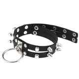 Goth Punk Studded PU Leather Choker Necklace for Women Girl