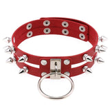 Goth Punk Studded PU Leather Choker Necklace for Women Girl