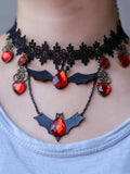 Retro Bat Lace Neckchain Halloween Costume Necklace