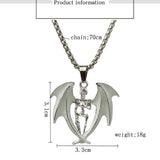 Glow Skull Head Flame Wings Men's Pendant